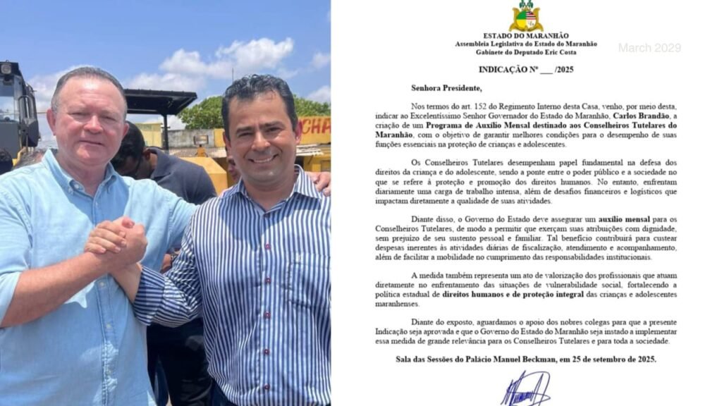 Governador Atende Indicação de Eric Costa e Garantirá Auxílio para Conselheiros Tutelares Governador Atende Indicação de Eric Costa e Garantirá Auxílio para Conselheiros Tutelares