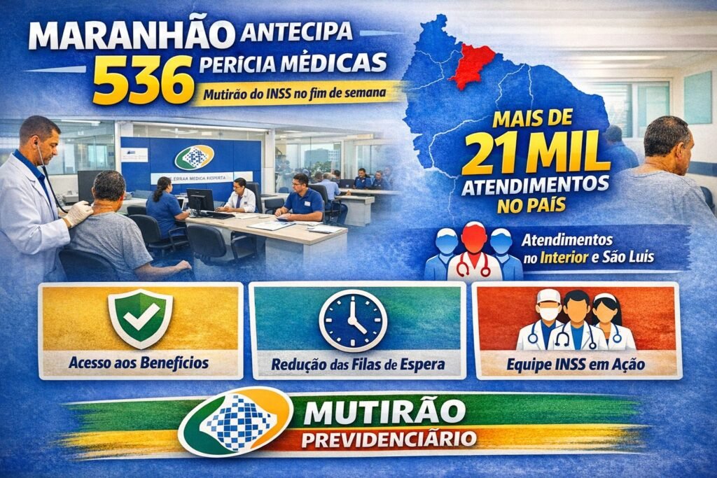 MARANHÃO ANTECIPA 536 PERÍCIAS MÉDICAS EM MUTIRÃO DO INSS QUE SOMOU MAIS DE 21 MIL ATENDIMENTOS NO PAÍS MARANHÃO ANTECIPA 536 PERÍCIAS MÉDICAS EM MUTIRÃO DO INSS QUE SOMOU MAIS DE 21 MIL ATENDIMENTOS NO PAÍS