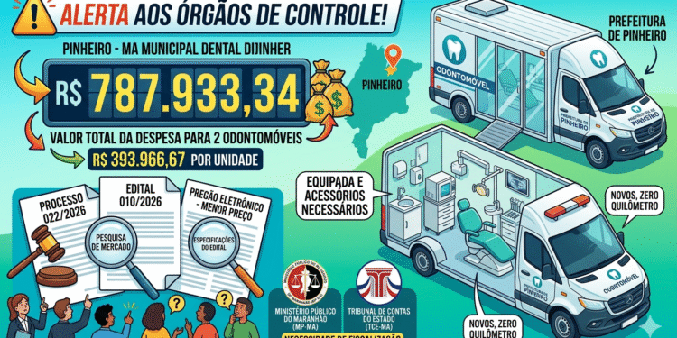 Alerta aos Órgãos de Controle: Prefeitura de Pinheiro se prepara pra  torrar quase R$ 800 mil para Odontomóveis