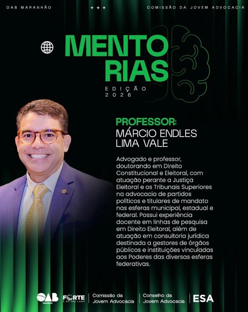 Inscrições em fase final: Mentoria Eleitoral da OAB/MA aborda atualização legislativa e comunicação em 2026
