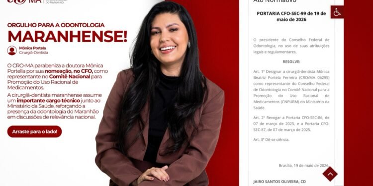 CRO-MA destaca nomeação de cirurgiã-dentista maranhense para comitê nacional vinculado ao Ministério da Saúde