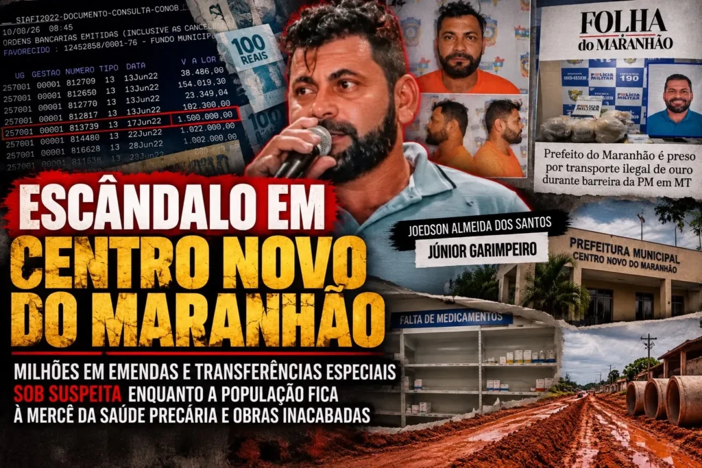 Escândalo em Centro Novo do Maranhão: Milhões em Emendas e Transferências Especiais Sob Suspeita Enquanto a População Fica à Mercê da Saúde Precária e Obras Inacabadas