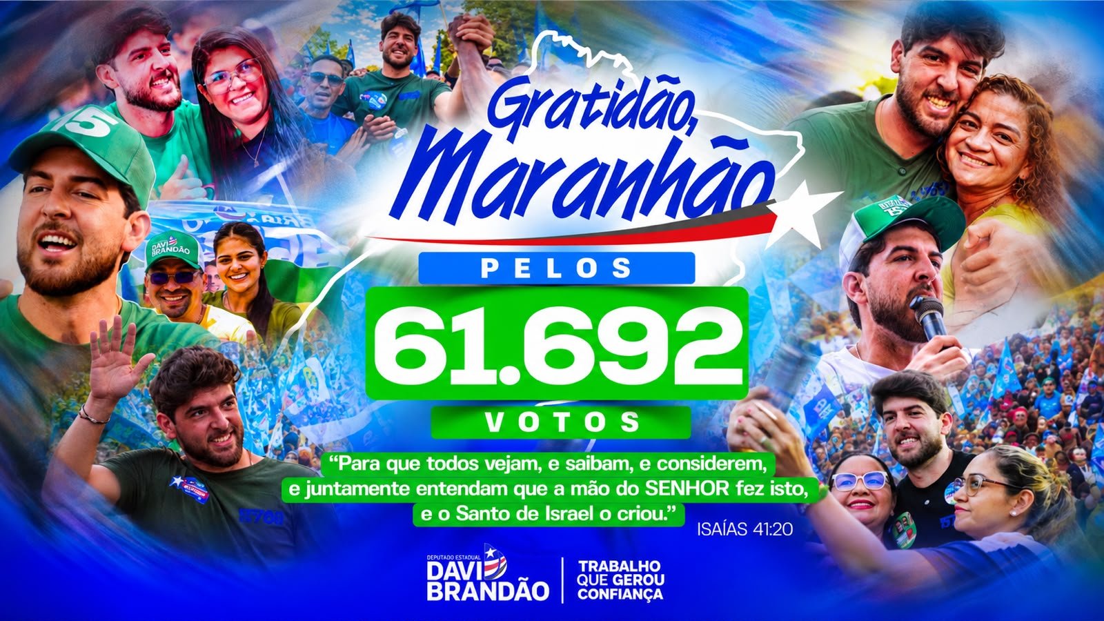 Davi Brandão é reeleito deputado estadual com 61.692 votos e confirma forçapolítica no Maranhão