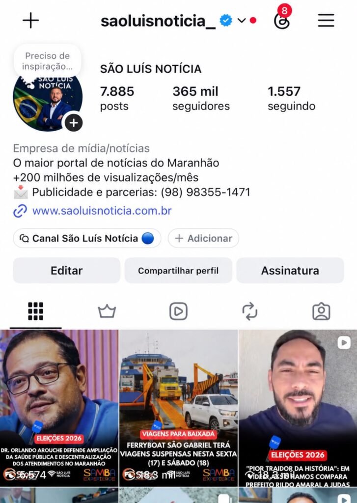 Justiça do Maranhão manda Meta reativar perfil do São Luís Notícia, mas conta segue fora do ar no Brasil