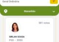 Nas eleições de 2026, Sirlan Sousa (PSD), candidata a deputada federal pelo Maranhão, teve 581 votos, ficando em 205º lugar entre 266 candidatos